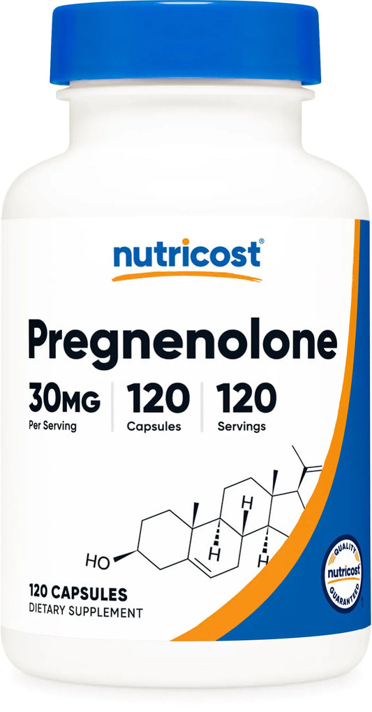 Nutricost Pregnenolone 30mg 120 Capsules - Non-GMO Gluten Free Vegetarian Capsules