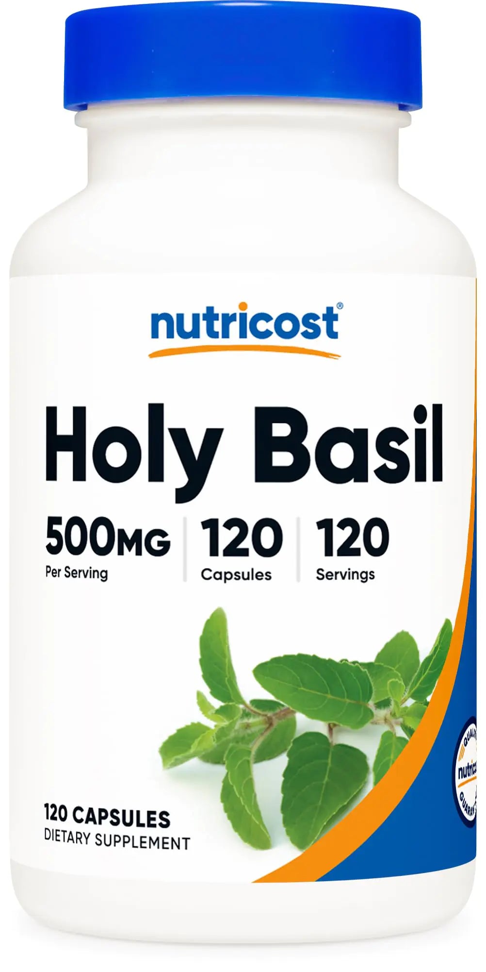 Nutricost Holy Basil Capsules 500mg 120 Vegetarian Capsules - Gluten Free Non-GMO