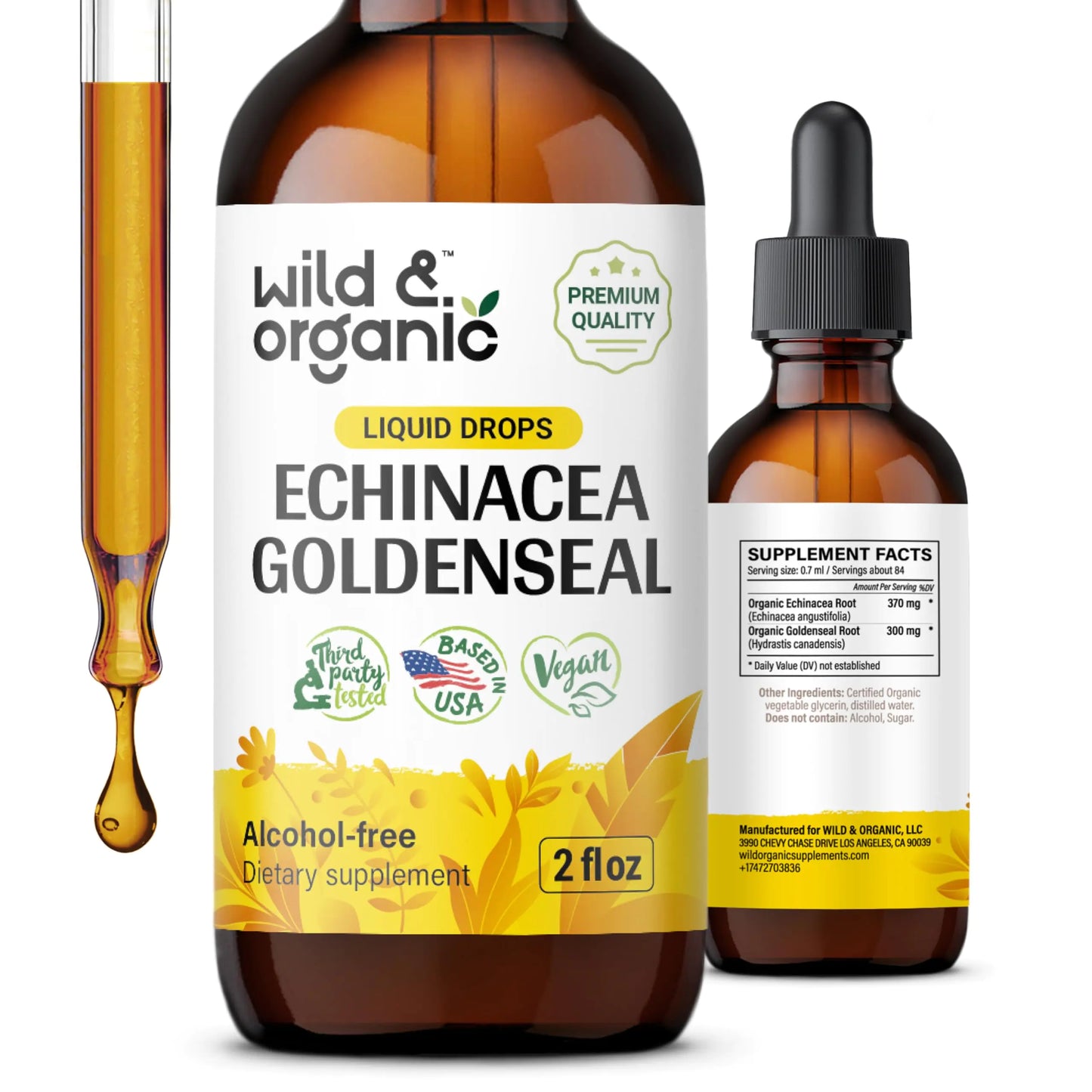Echinacea Goldenseal Liquid Drops - Immune Support Supplement